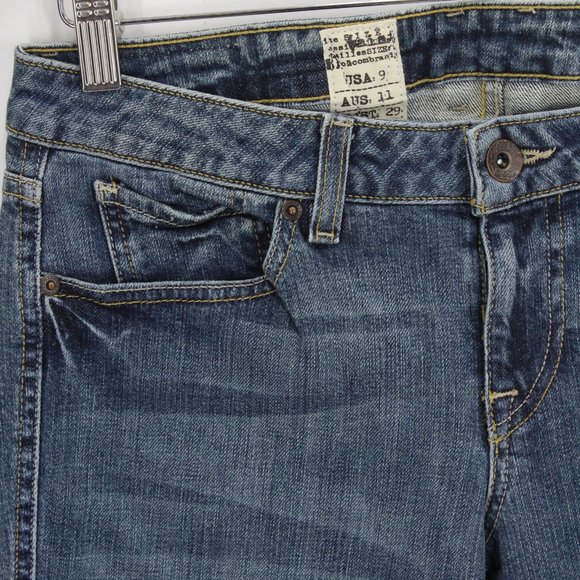 Vintage Volcom Women's Design Would Stack Flare Denim Blue Bootcut Denim Jeans 9 - Picture 7 of 11